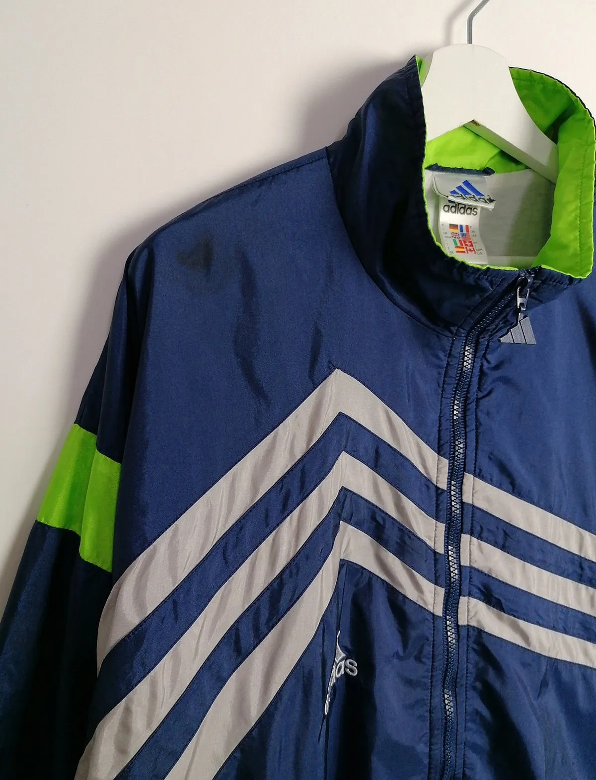 90's Adidas Unisex Shell Track Jacket ~ size L men