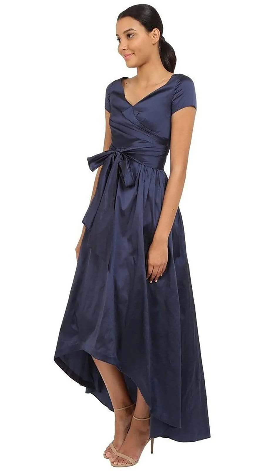 Adrianna Papell - 81917430 Ruched Taffeta High-Low Gown