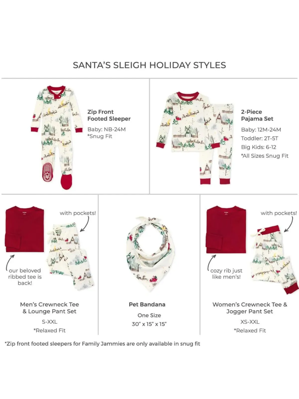 Adult Men's Tee & Lounge Pant Pajama Set, Santa's Sleigh