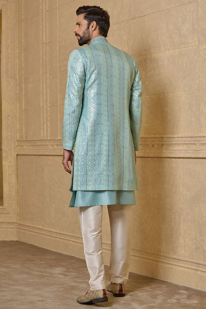 Aqua Open Front Sherwani