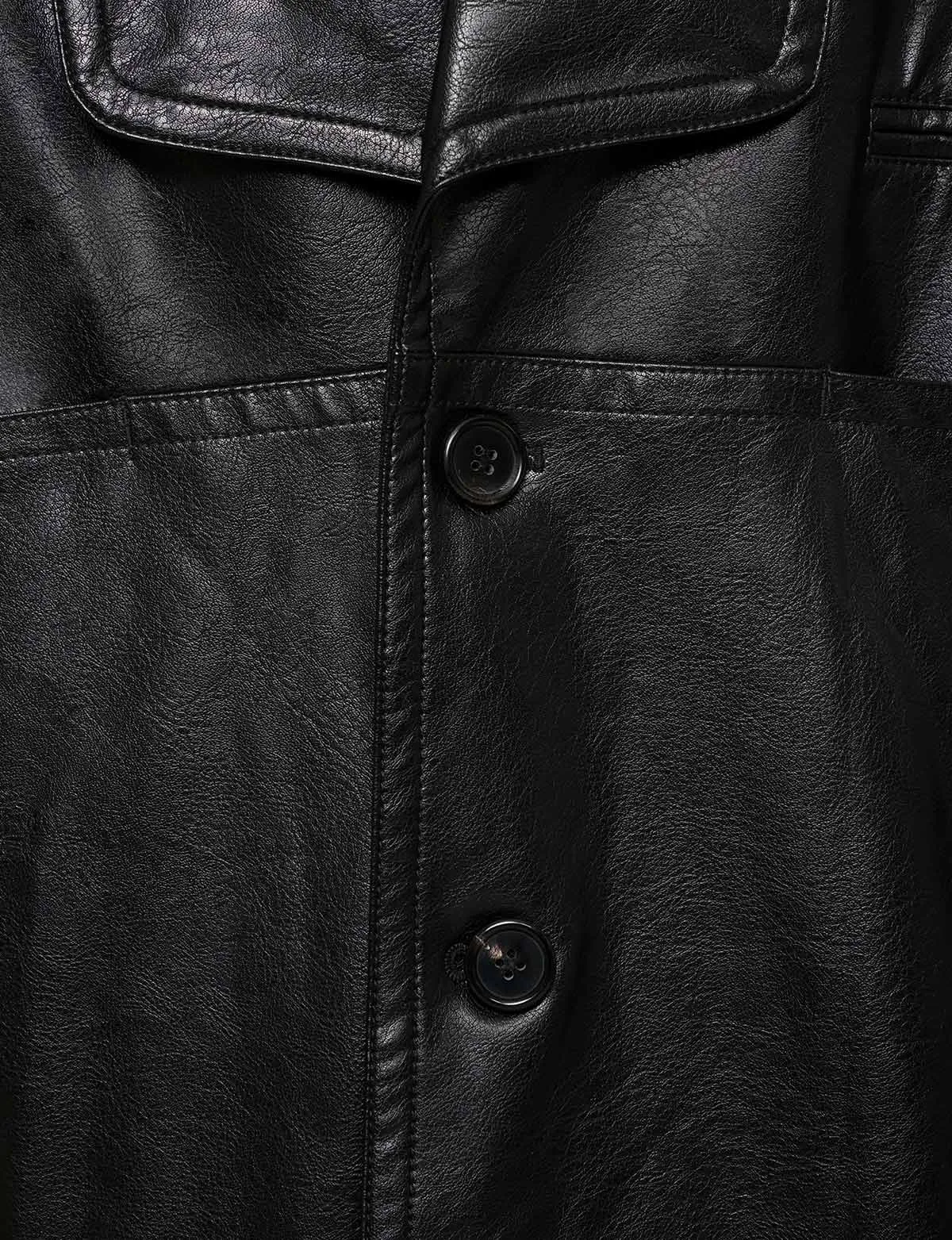 Black Leather Trench Coat