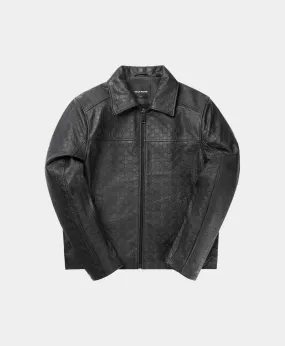 Black Silence Monogram Leather Jacket