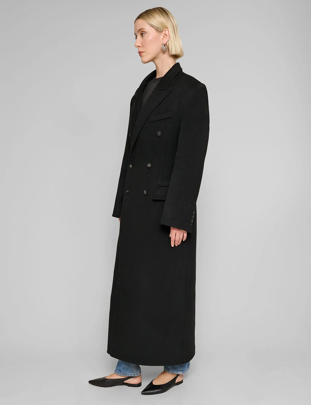 Black Wool Maxi Coat