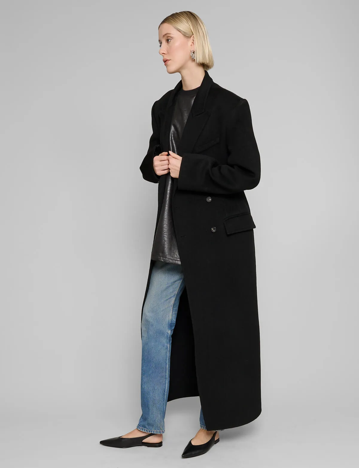 Black Wool Maxi Coat