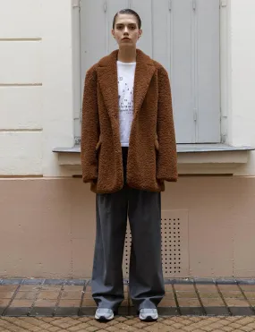 Camel Faux Fur Coat