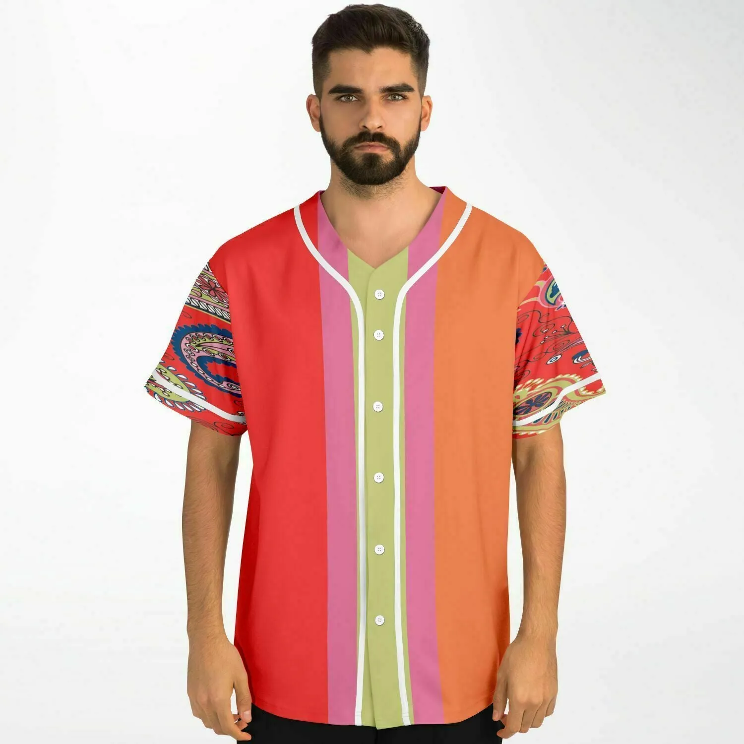 Chili Pepper Colorblock Trio Button Front Jersey