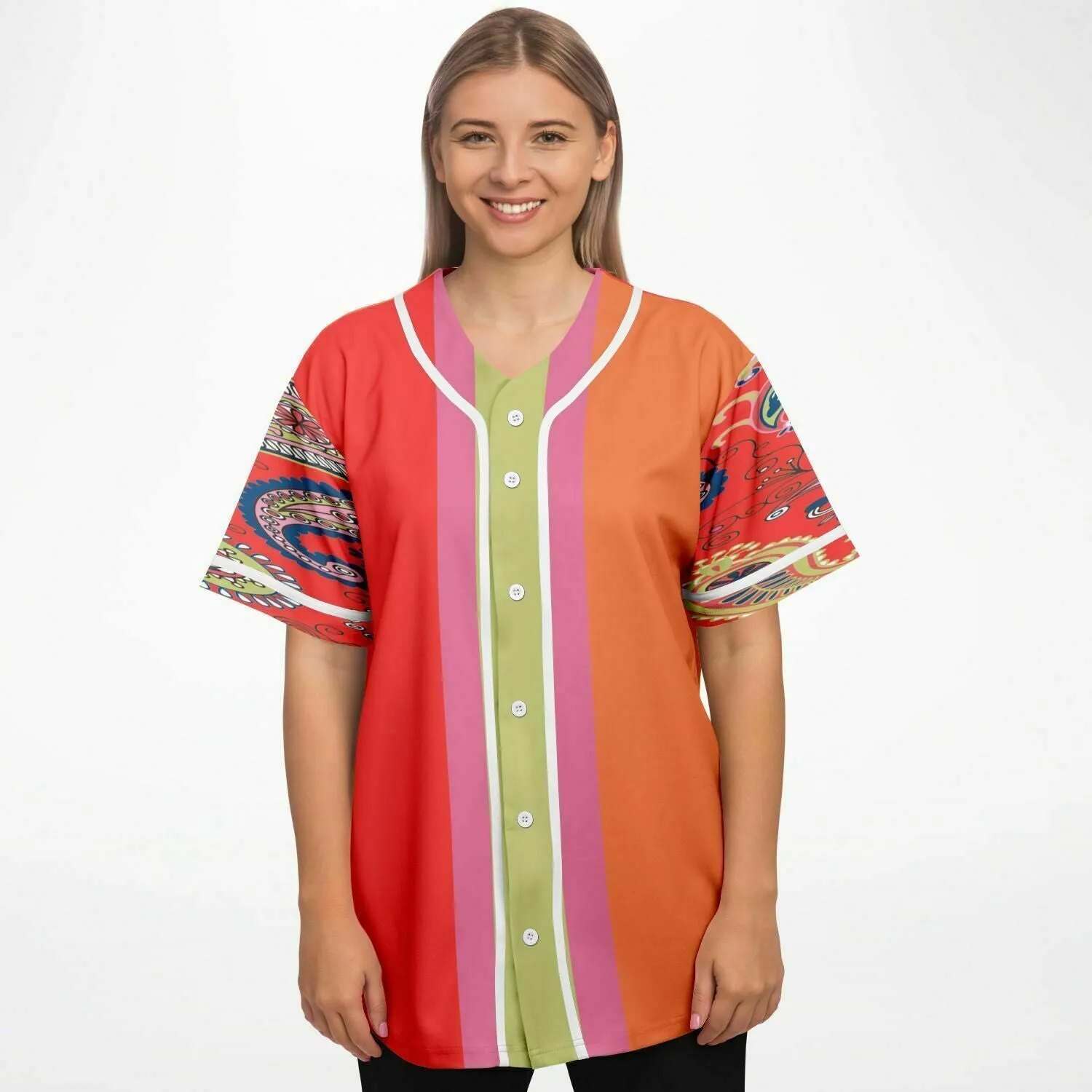 Chili Pepper Colorblock Trio Button Front Jersey