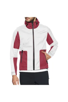 Chili Red & White All Over Print Windbreaker for Men (Model H23)