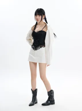 Cotton Chic Zip-Up Mini Skirt IF413