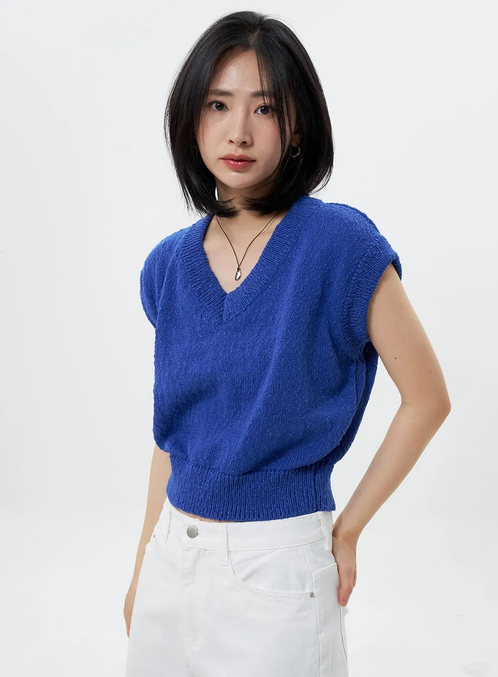 Cropped Knit Vest OY304