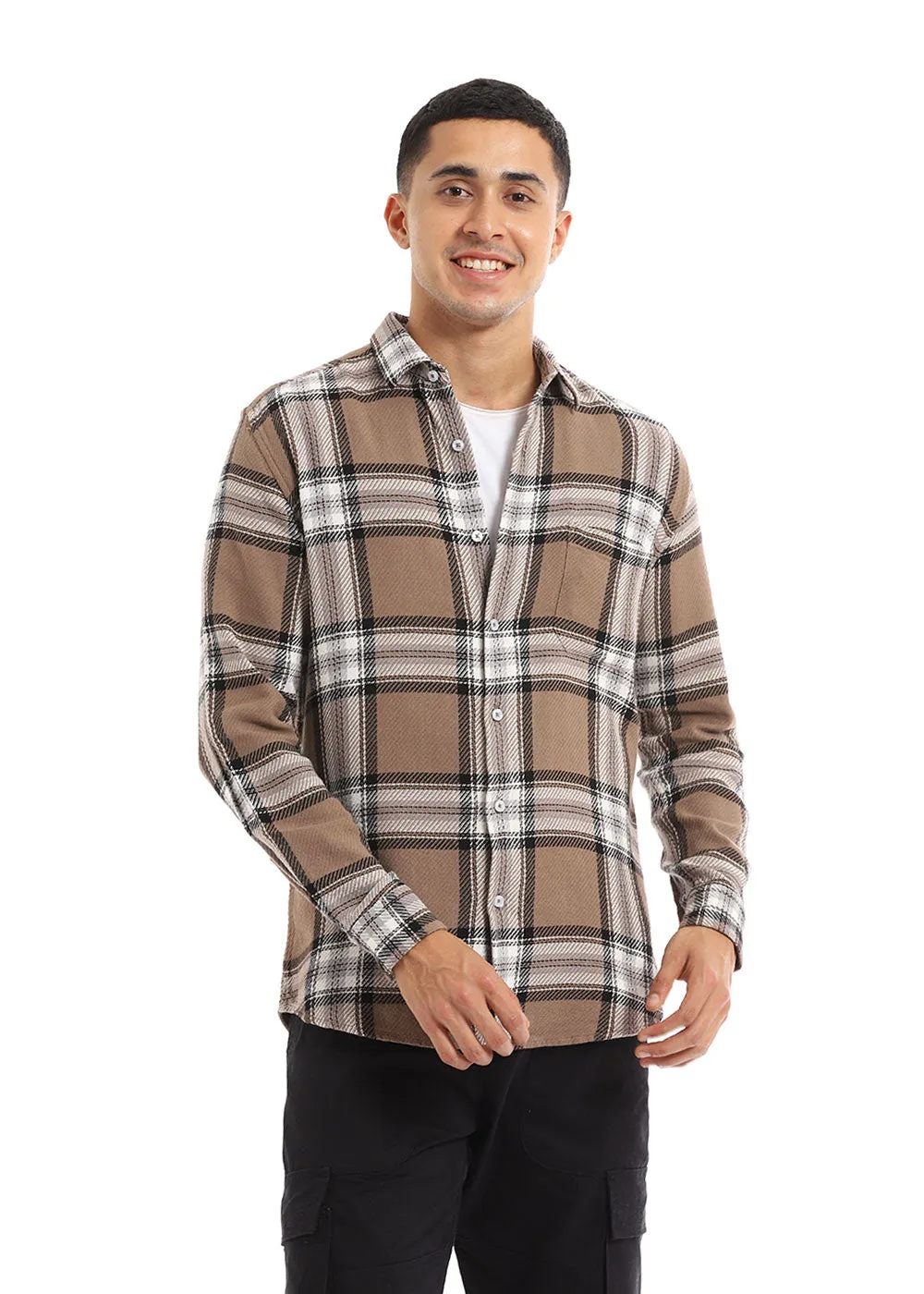 Dobby Check Stone Shirt