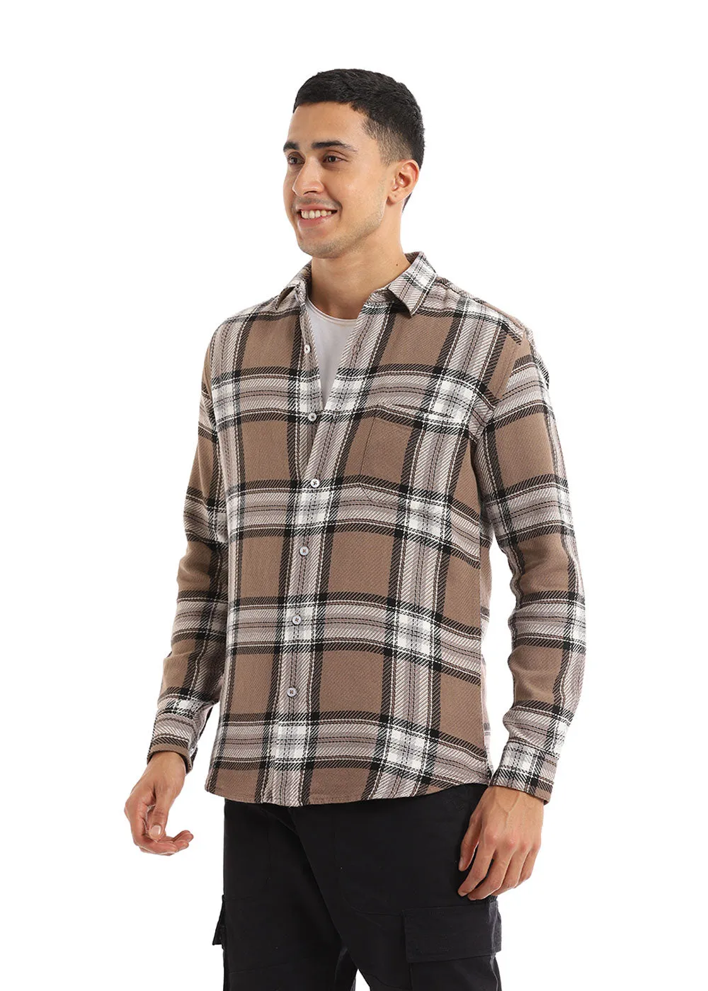 Dobby Check Stone Shirt