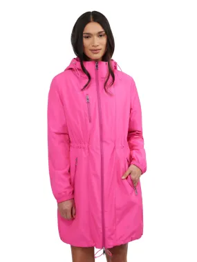 Esen Women's Long Packable Raincoat w/ Removable Hood