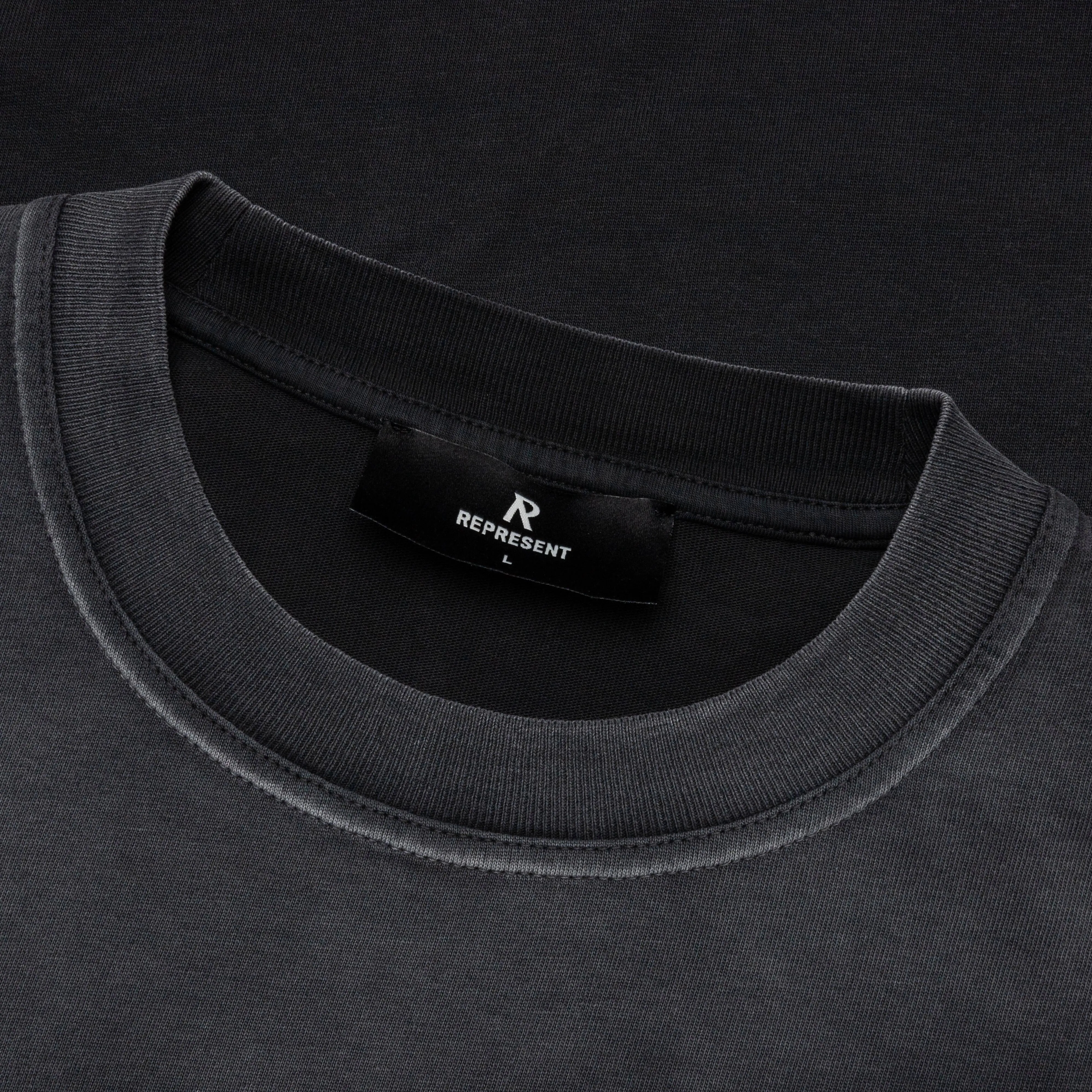 Feature x Represent Multi Logo T-Shirt - Stained Black