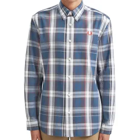 Fred Perry Authentic Midnight Blue Twill Check Shirt - M7567