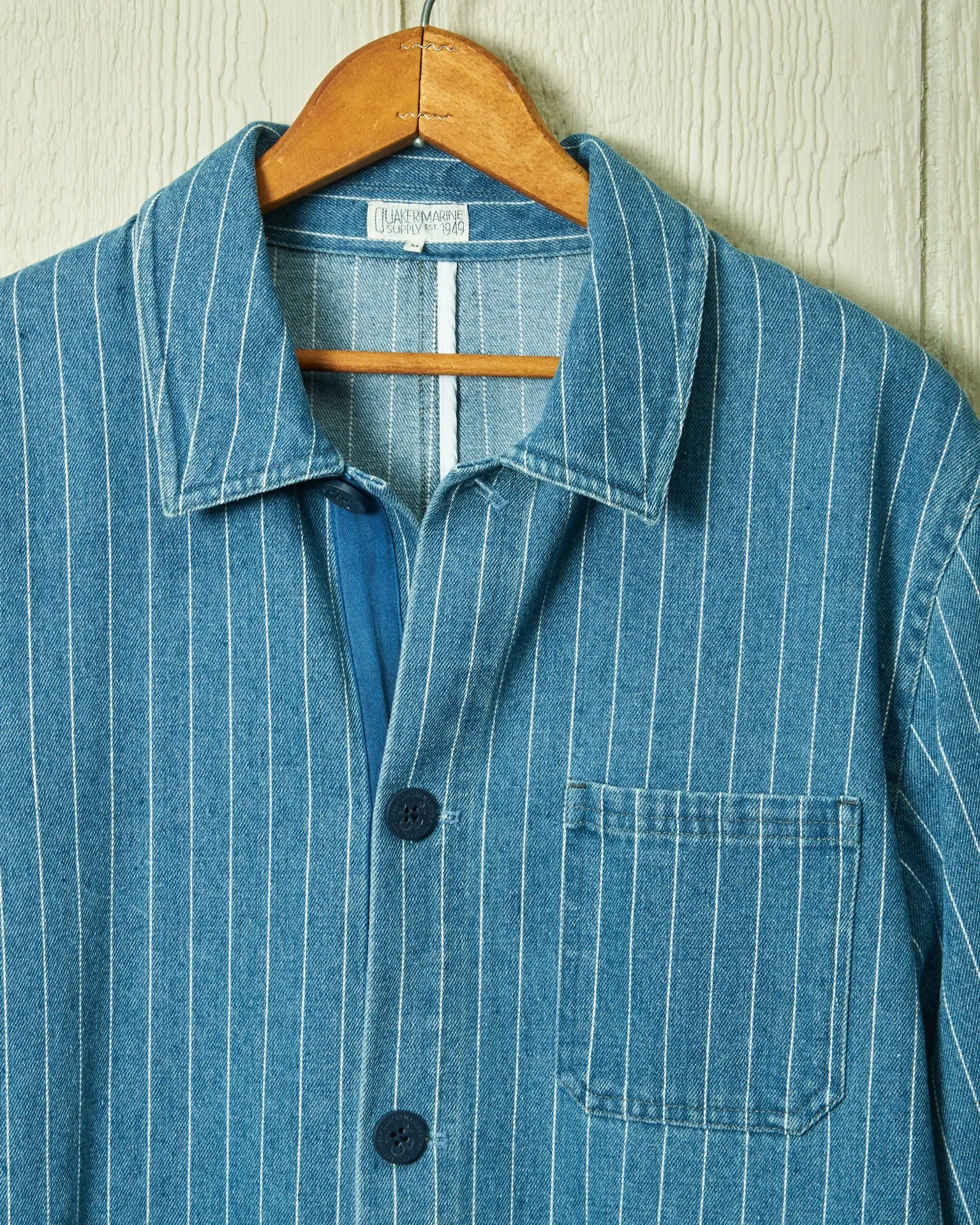 French Workman’s Jacket in Denim Pinstripe