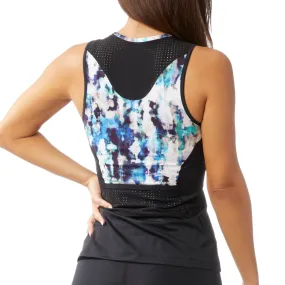 Funky Triathlon Top with Support Bra, Water Drops - XL