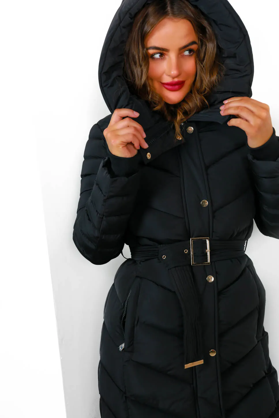 Good As Cold - Black Gold Long Puffer Jacket