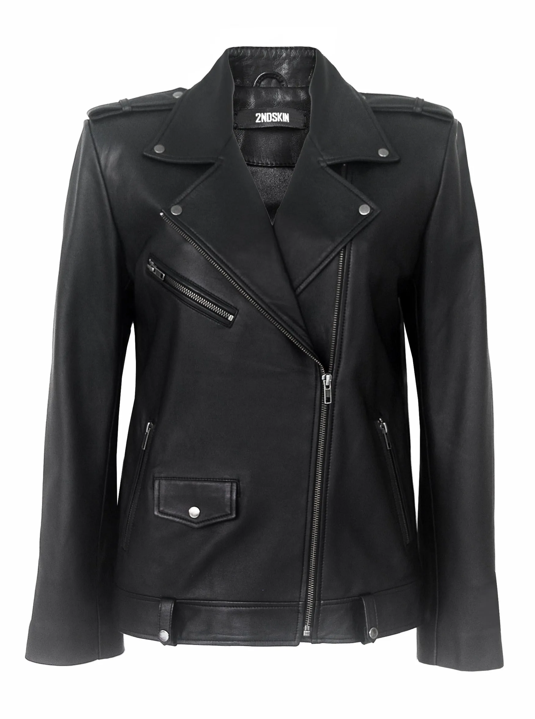 HARPER LEATHER JACKET - BLACK