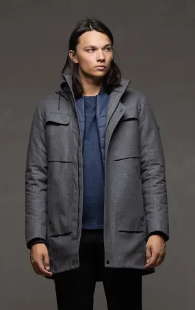 LAMINATED WOOL PARKA