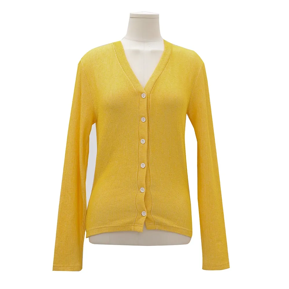 Layered Spandex V-neck Cardigan OA11