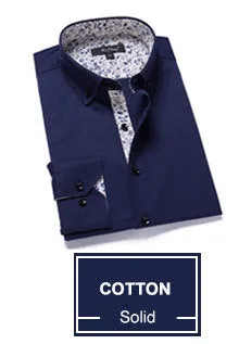 Long Sleeve Slim Men Dress Shirt Autumn New Fashion Designer Solid Male Clothing Fit Business Shirts