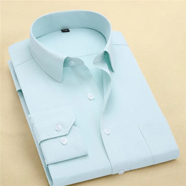 Long Sleeve Slim Men Dress Shirt Autumn New Fashion Designer Solid Male Clothing Fit Business Shirts