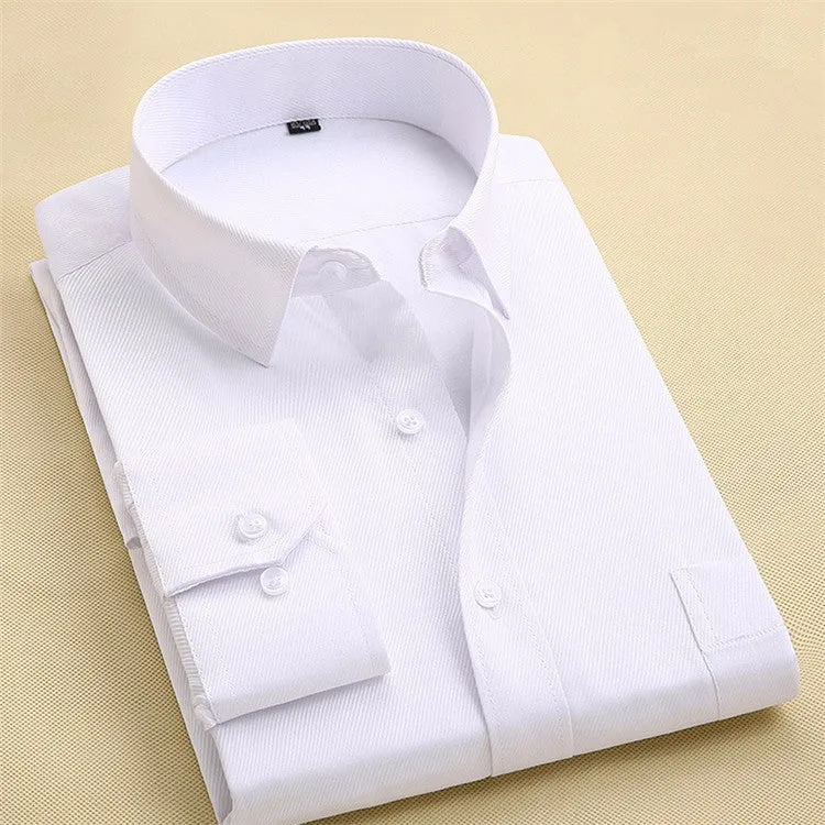 Long Sleeve Slim Men Dress Shirt Autumn New Fashion Designer Solid Male Clothing Fit Business Shirts