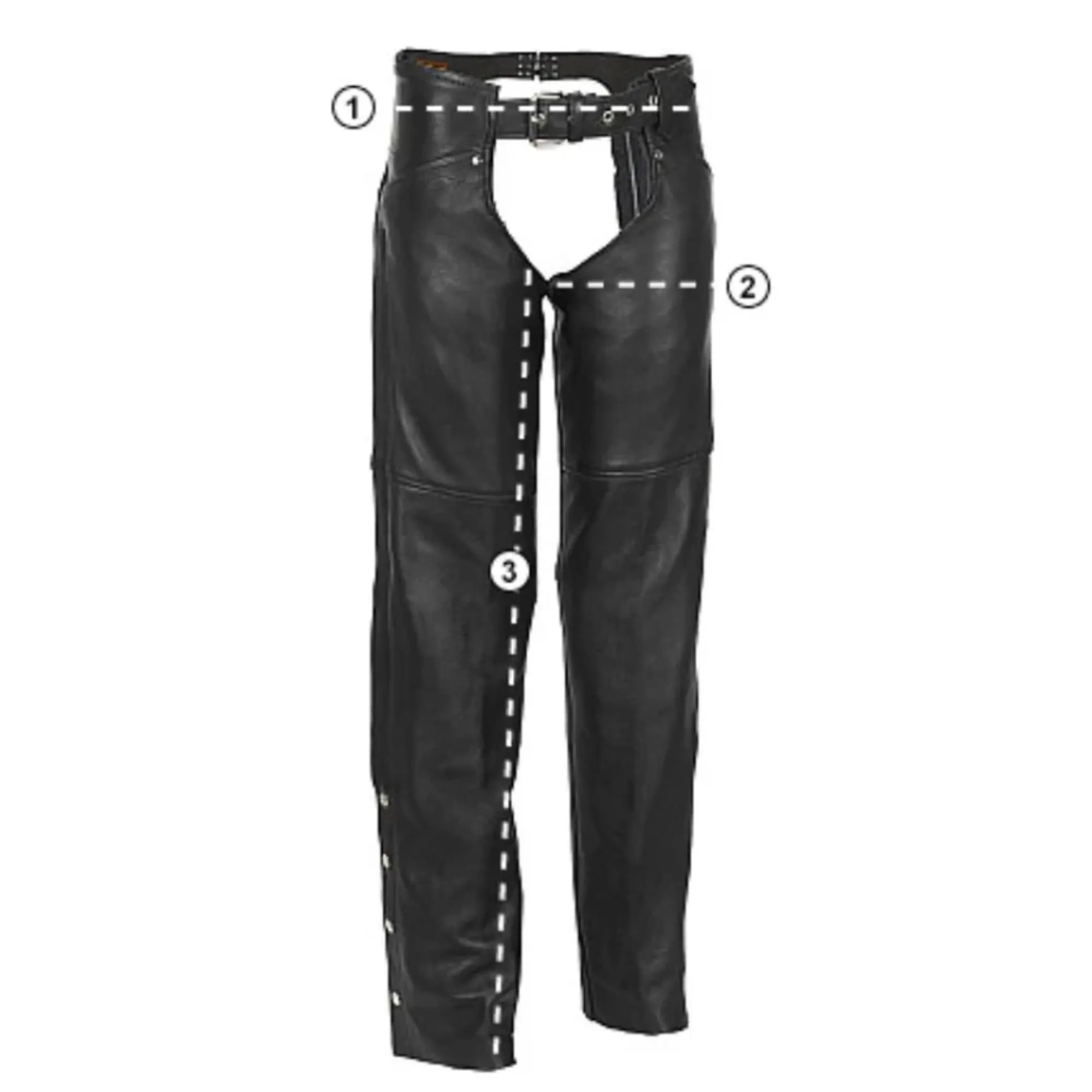 Mens Leather Chaps with Detachable Codpiece