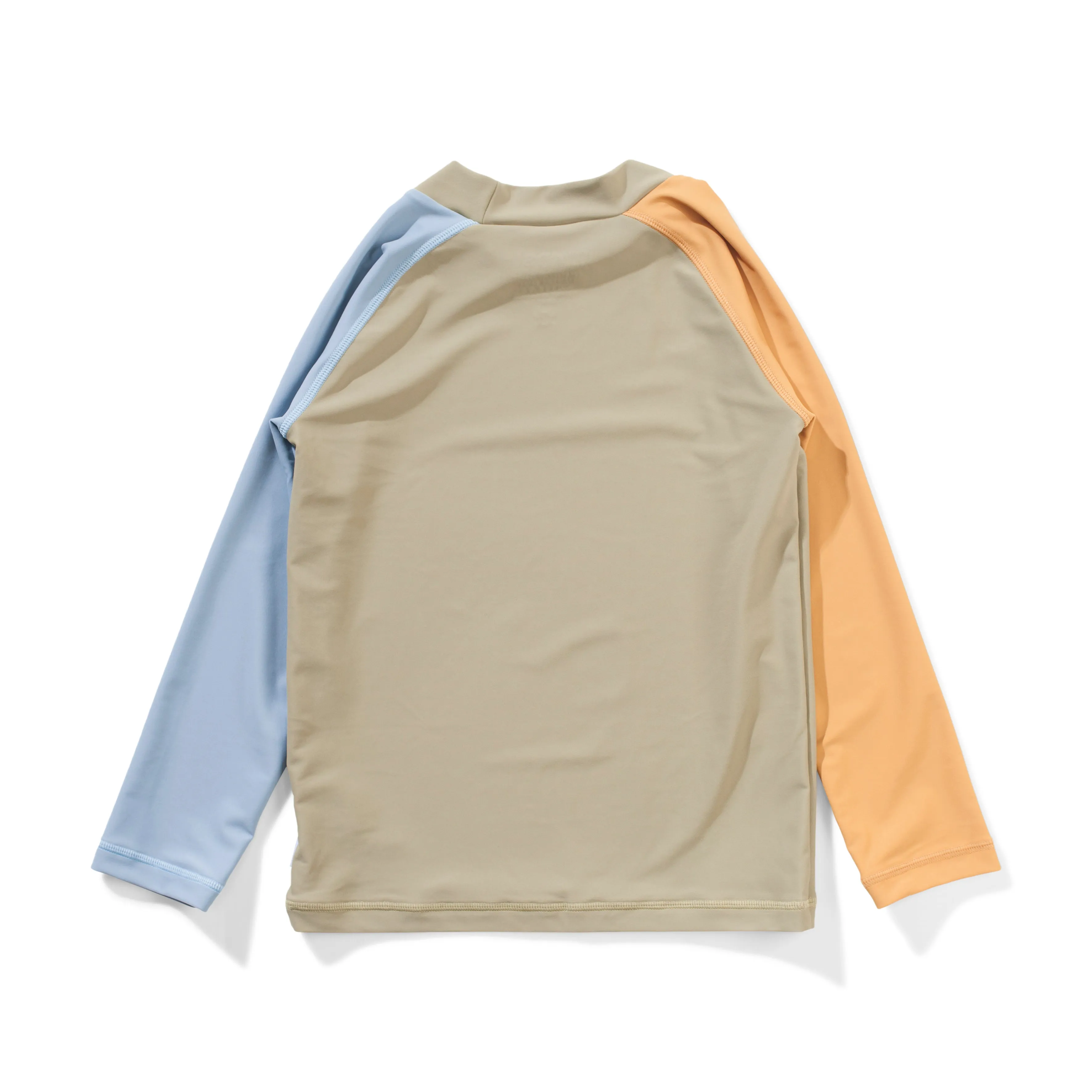 Munster Kids Logo LS Rash Shirt - Lt Olive/Mid Blue/Mustard