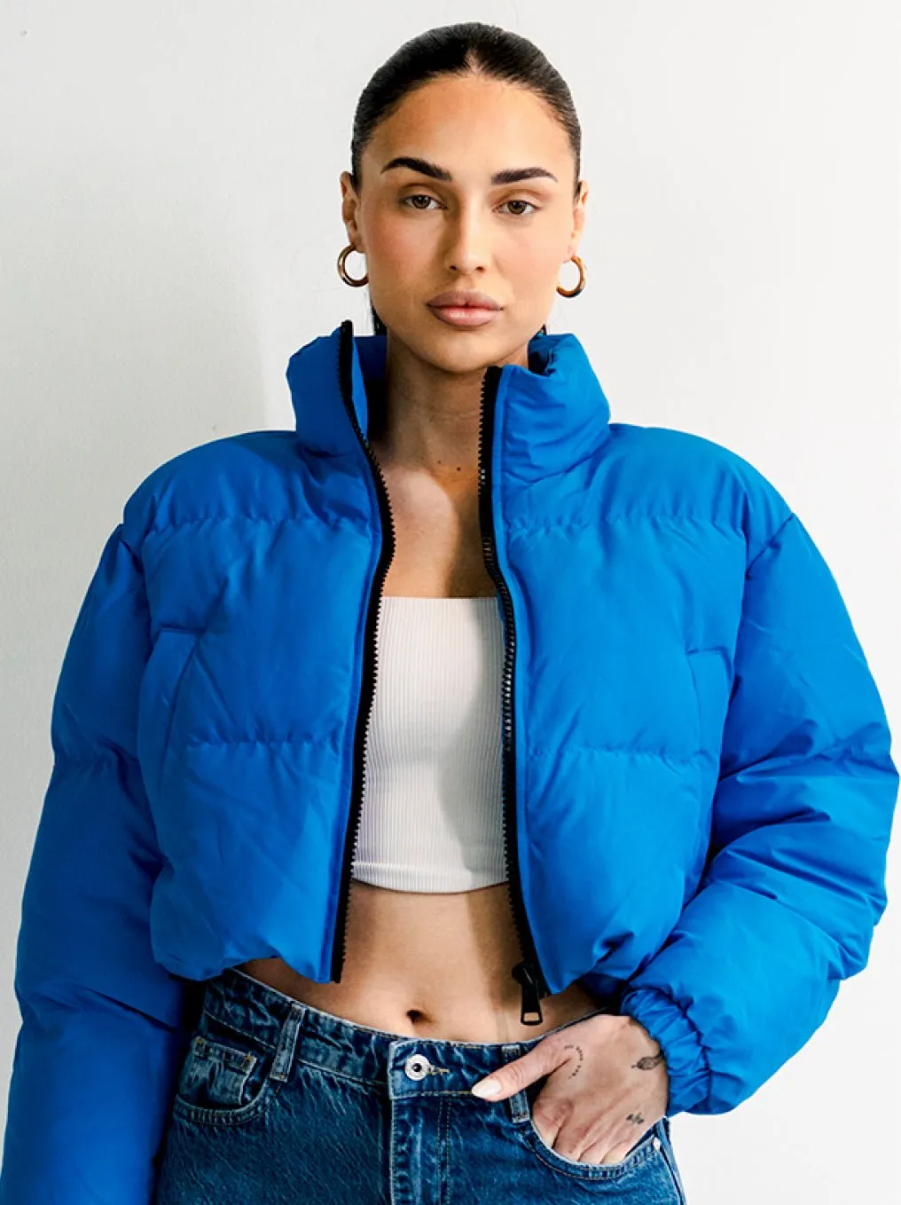 Observer Cropped Puffer Jacket - Royal Blue