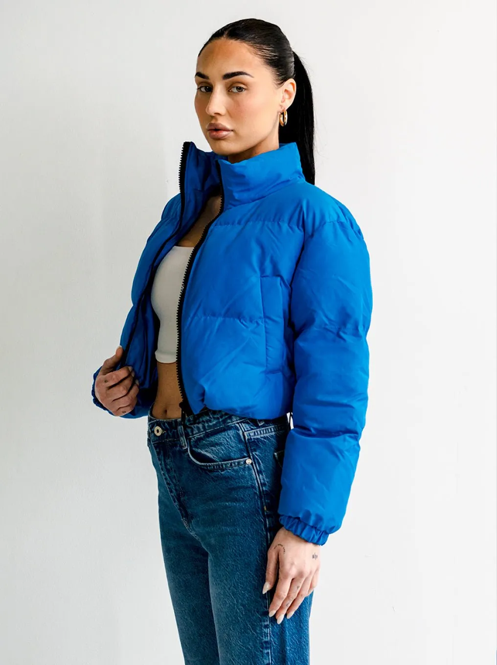 Observer Cropped Puffer Jacket - Royal Blue