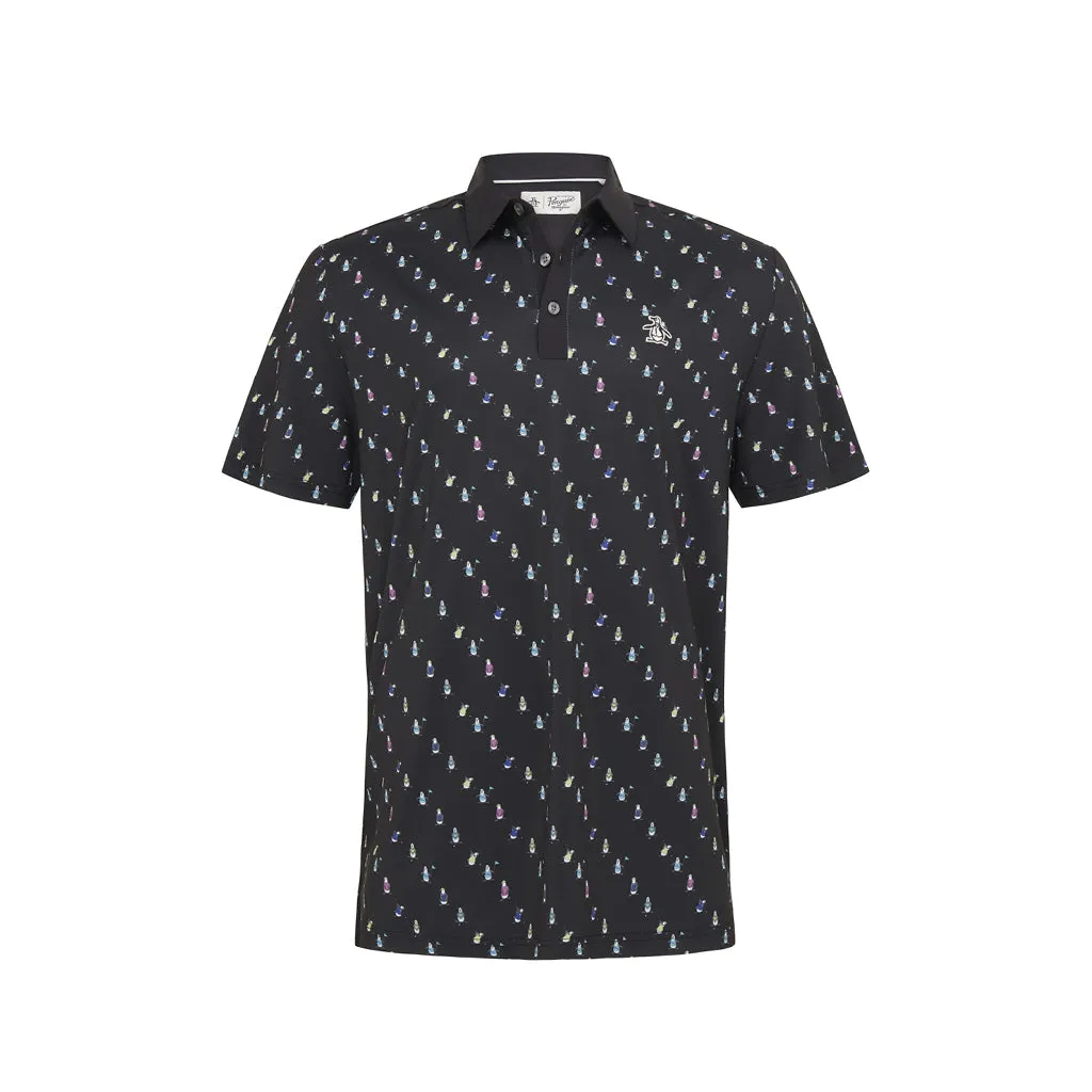 ORIGINAL PENGUIN SS SWINGING PETE NOVELTY PRINT CAVIAR