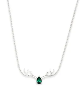 Ornate Jewels Emerald Deer Necklace For Women