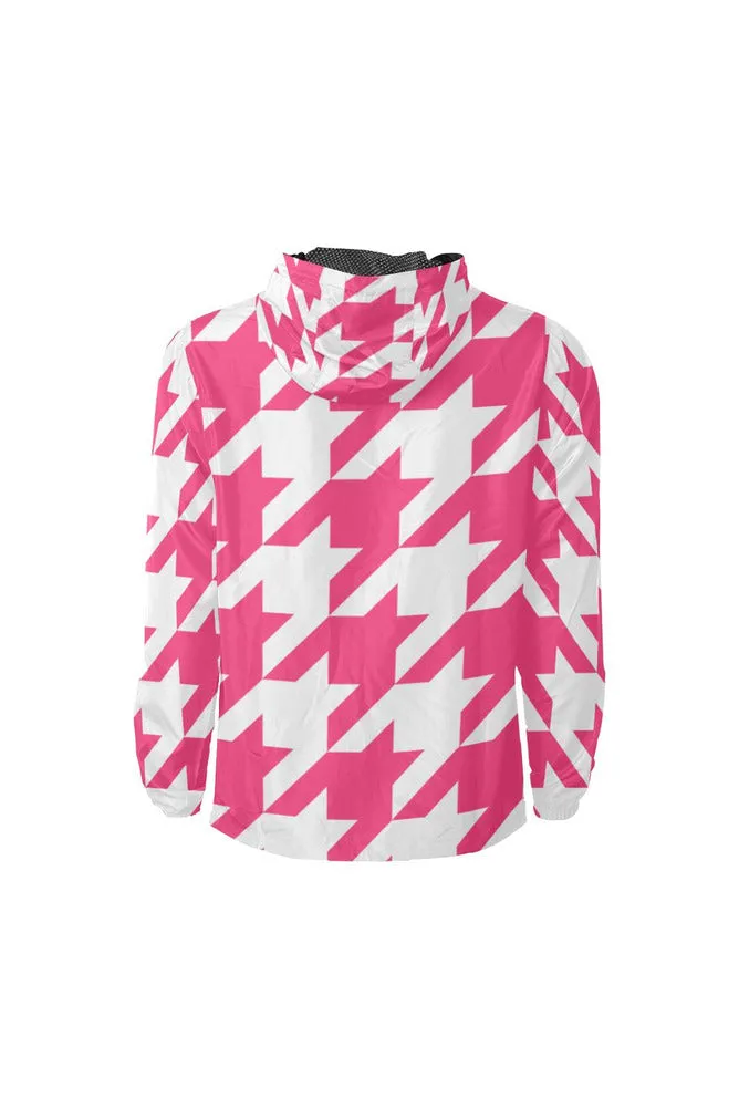 Pink Hounds Tooth All Over Print Windbreaker for Men