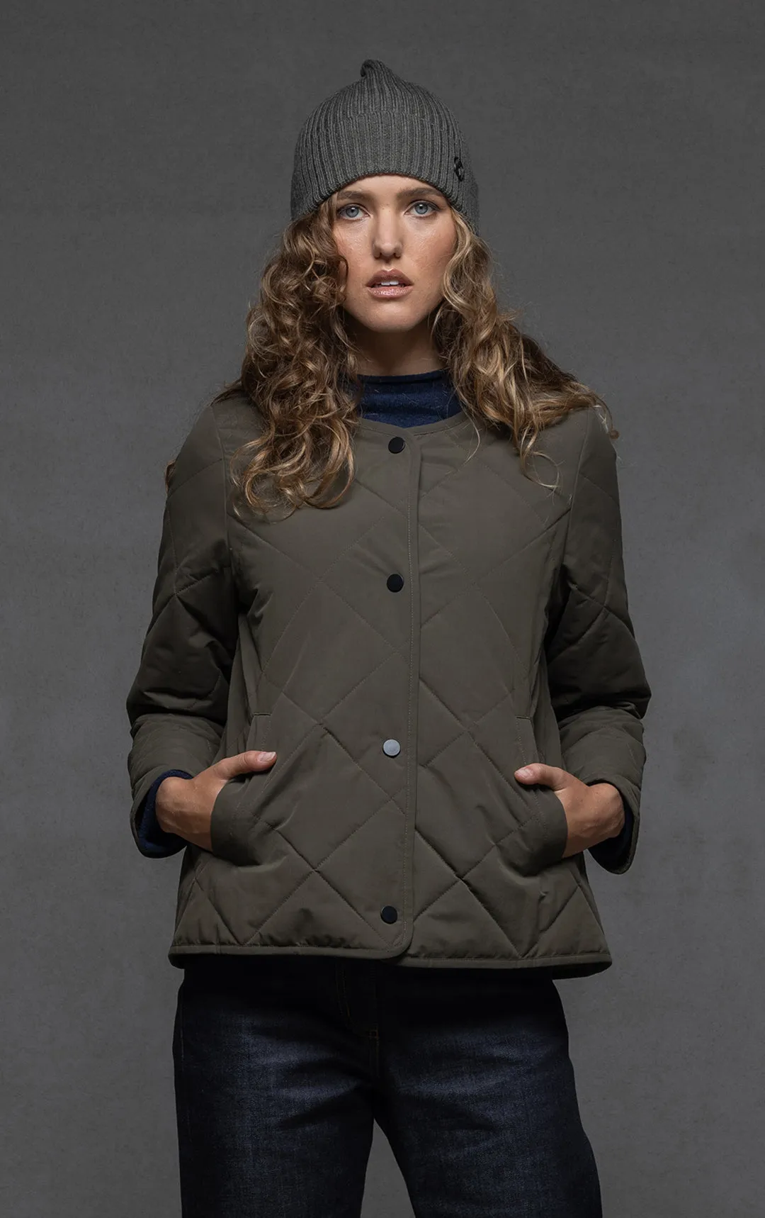 QUILTED PRIMALOFT CROPPED JACKET