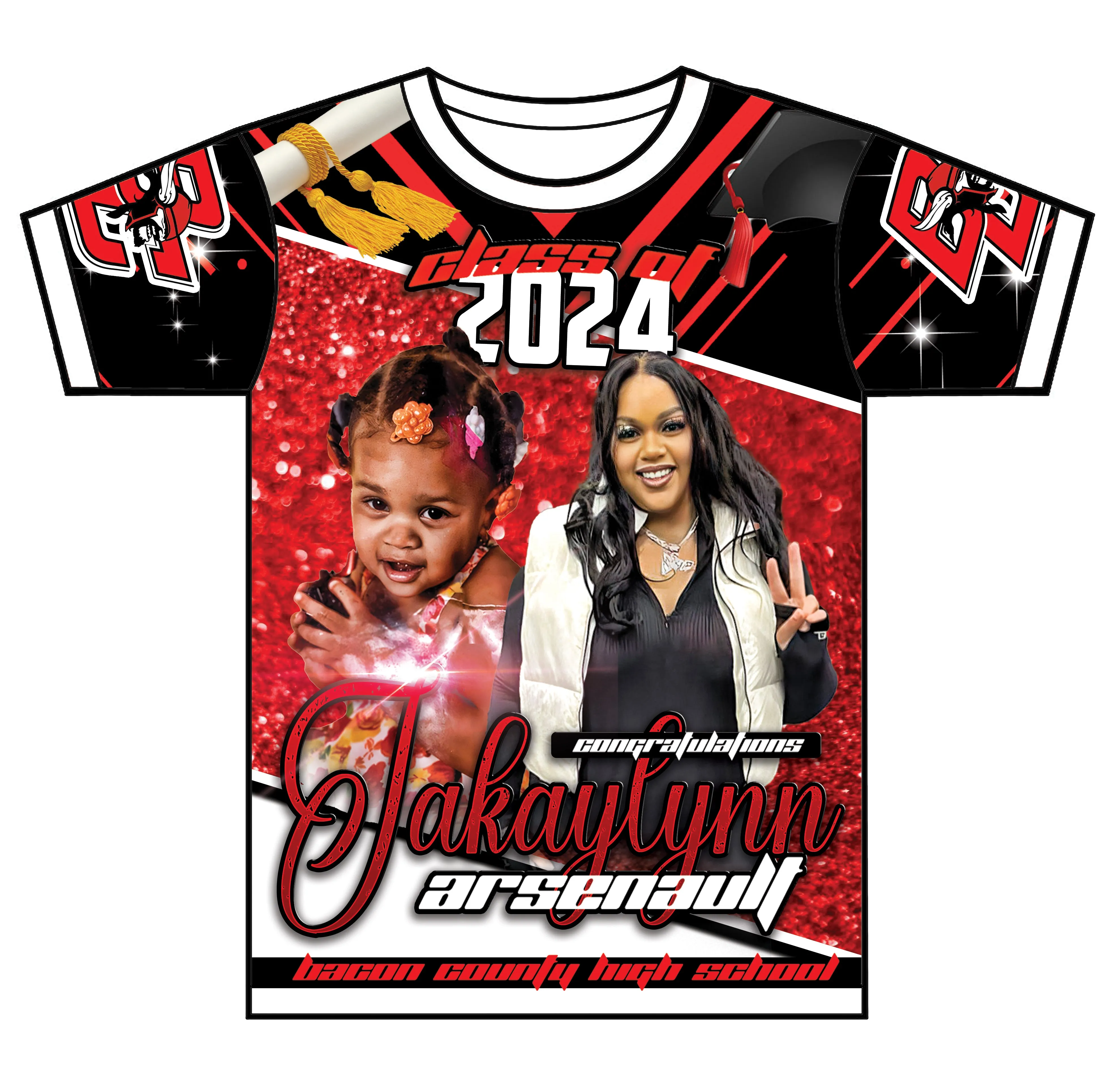 "Jakaylynn" Custom Designed Graduation 3D shirt