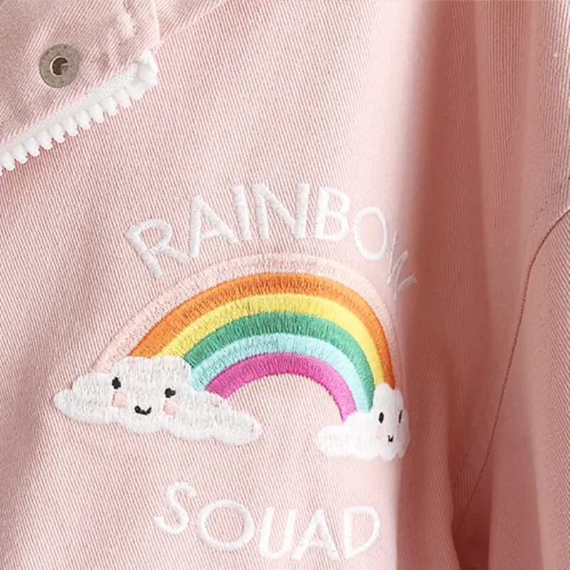 Rainbow Embroidery Hoodie Jacket AD12262