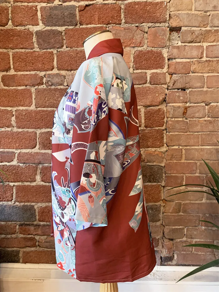 Red and White Kimono Shirt | Anime Kimono