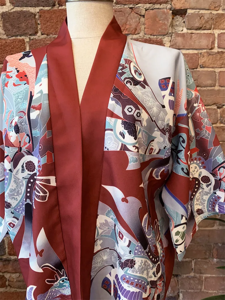 Red and White Kimono Shirt | Anime Kimono