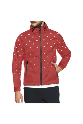 Rising Hearts All Over Print Windbreaker for Men