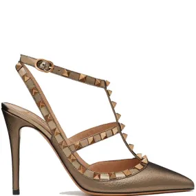 Rockstud Slingback Metallic, Sasso