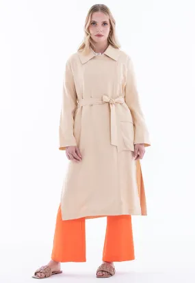 Solid Lightweight Side Slits Coat