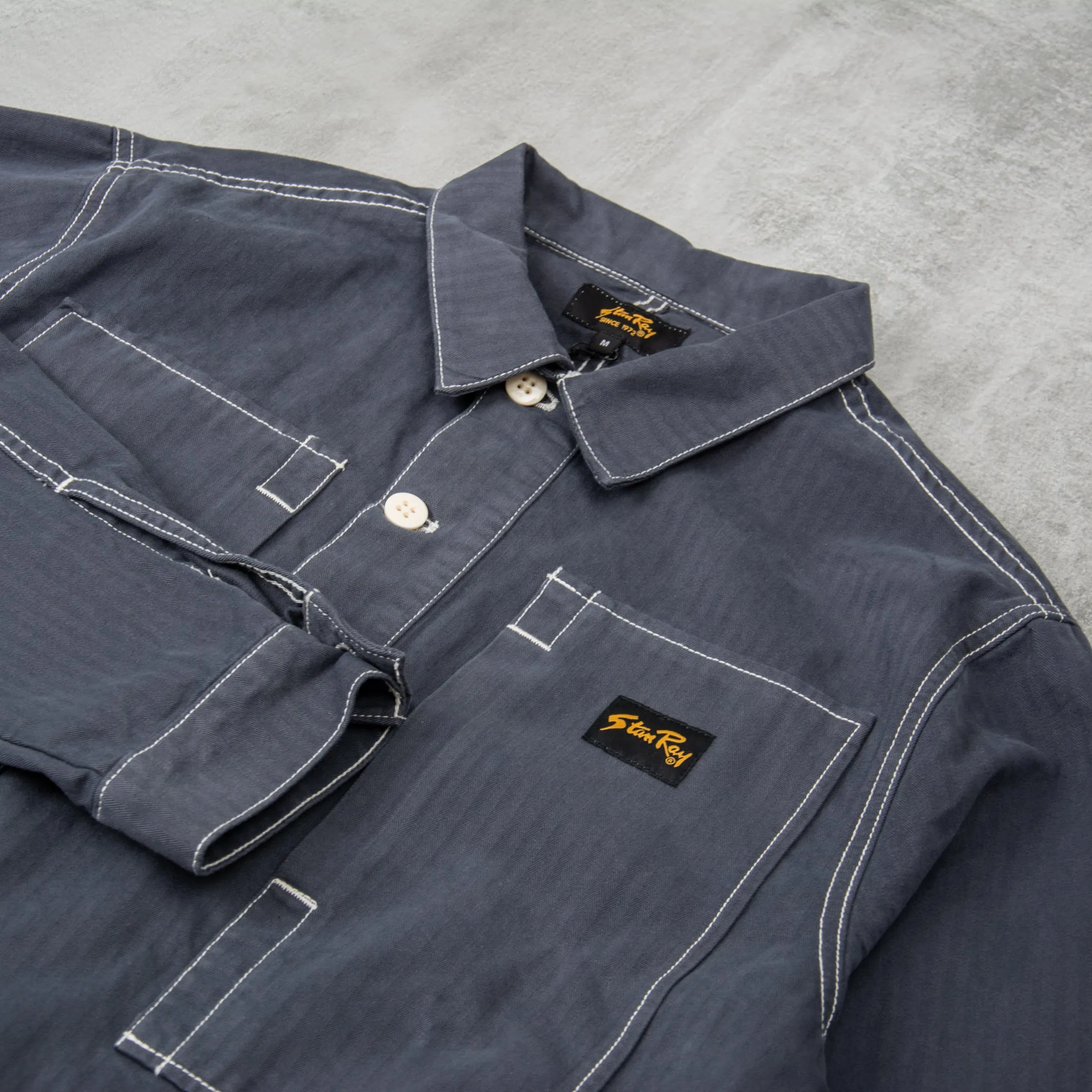 Stan Ray Painters Shirt - Navy Herringbone