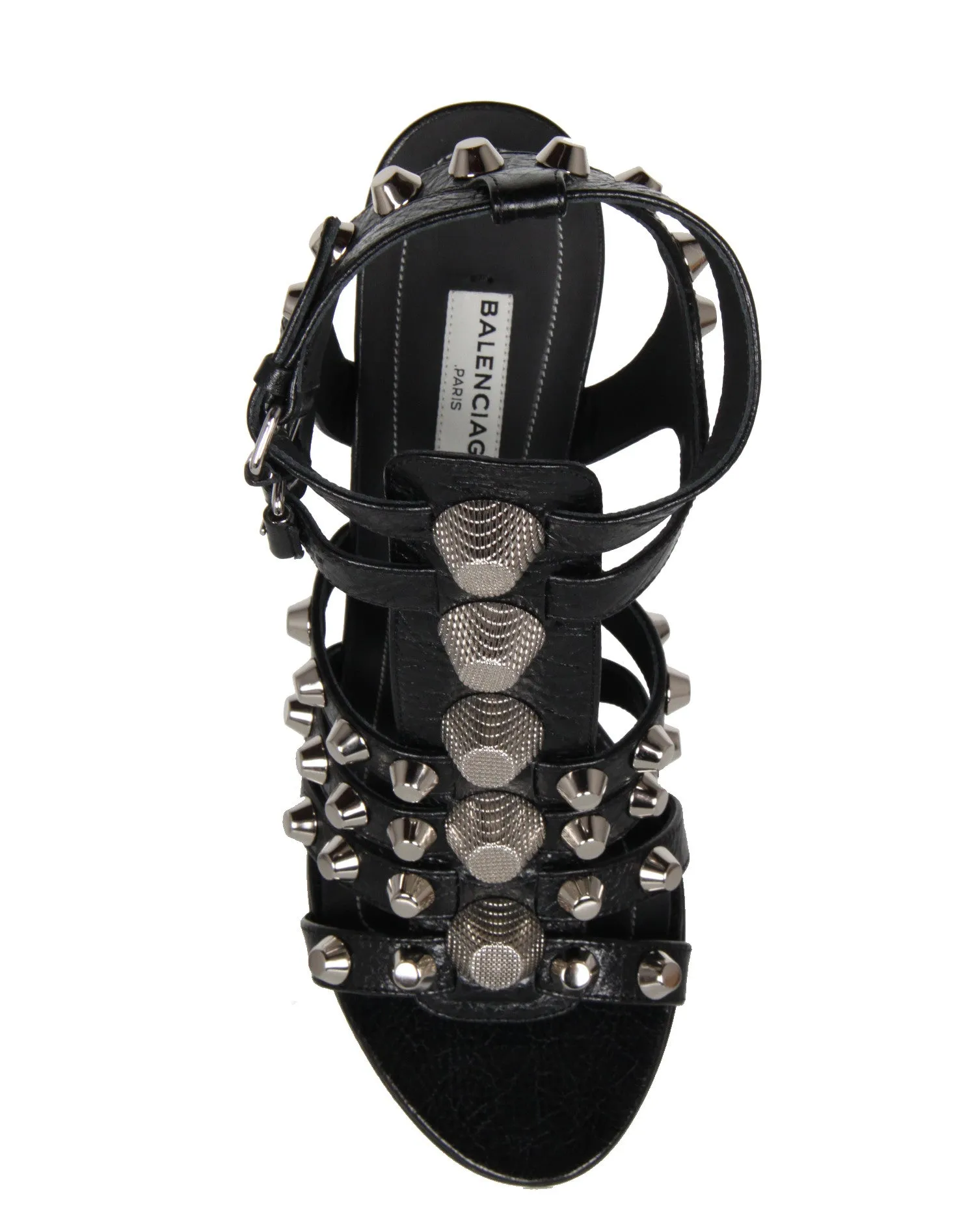 Studded Gladiator Wedge 80 G12, Black/Silver