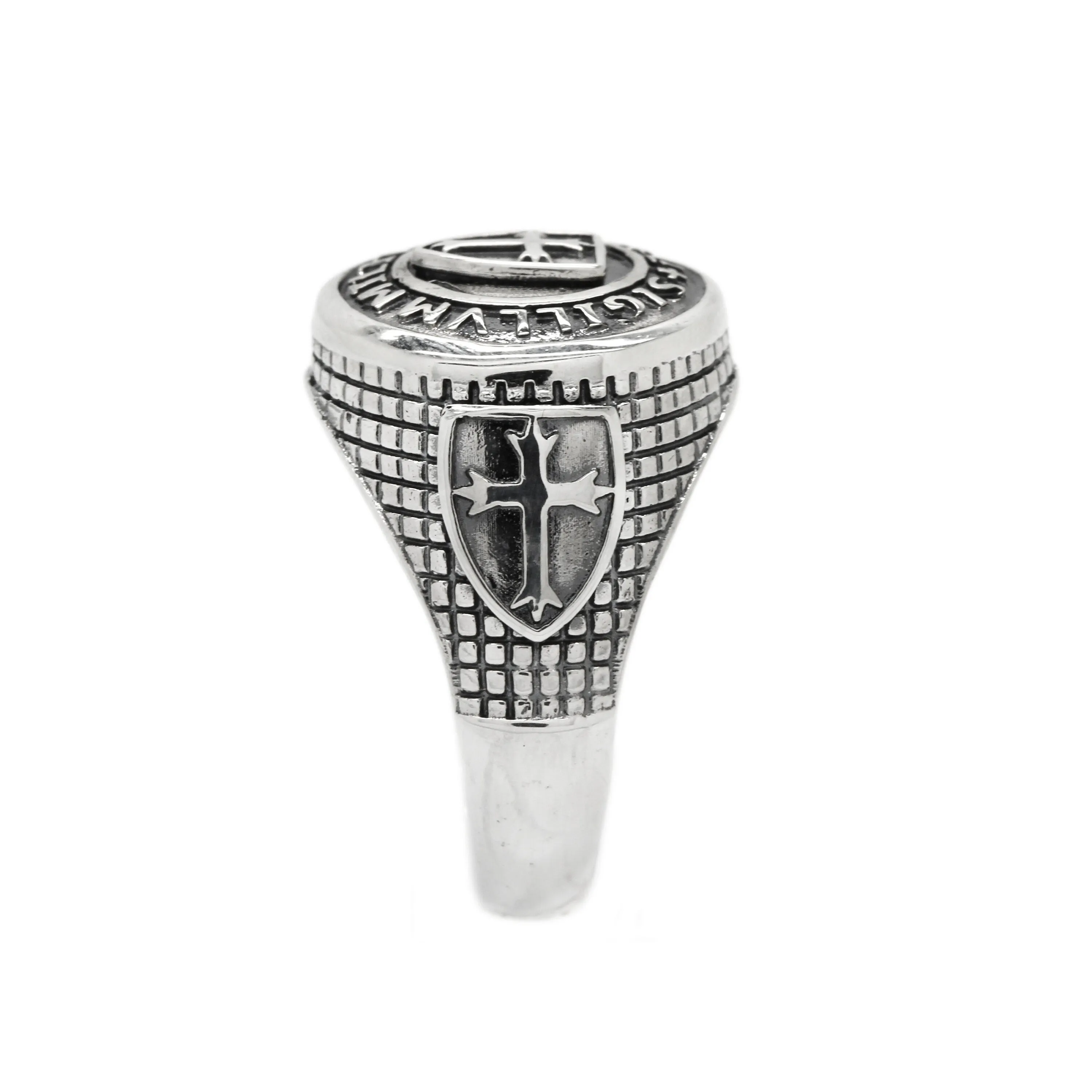 The Seal of Soldiers of Temple Ring Silver 925 and Gold 14K