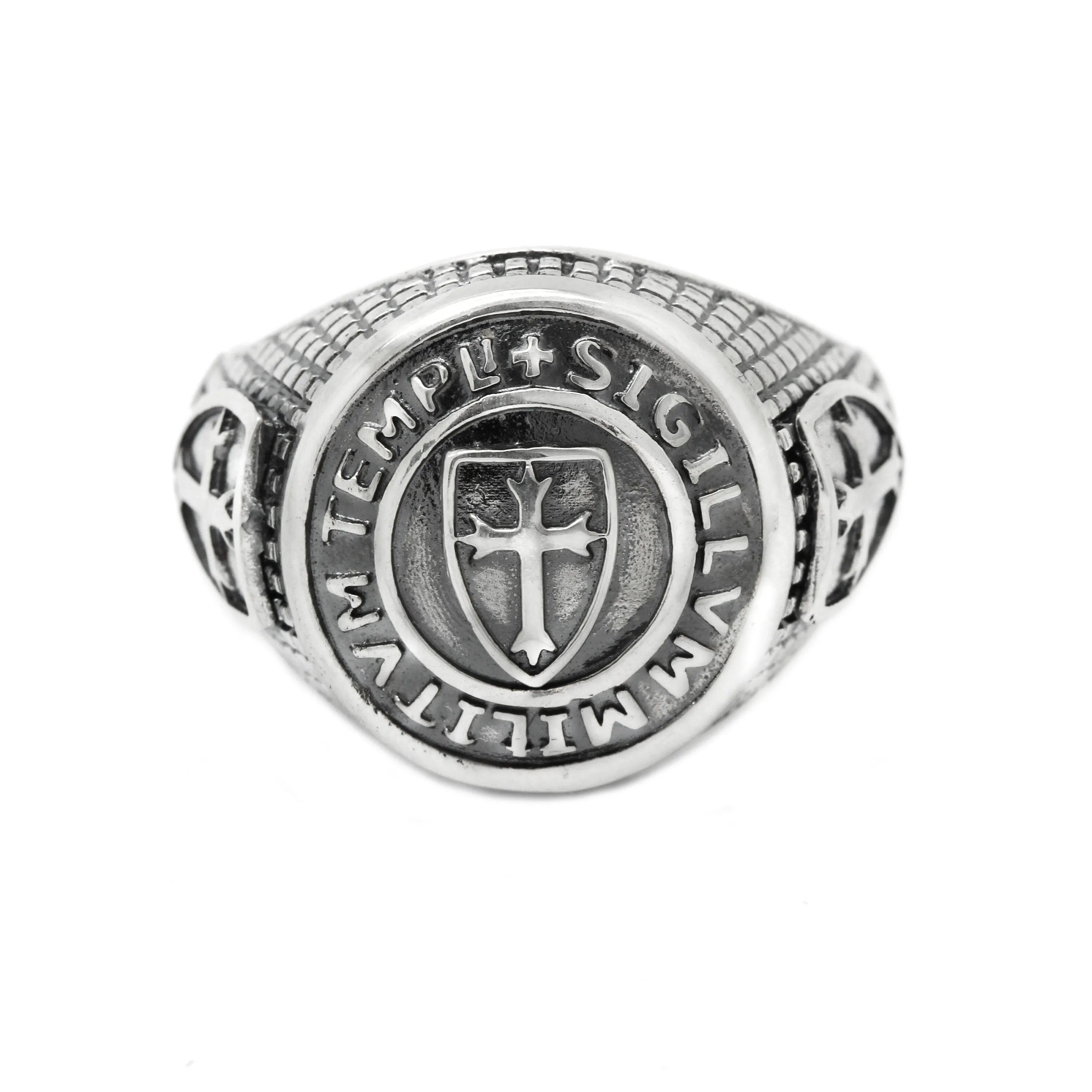 The Seal of Soldiers of Temple Ring Silver 925 and Gold 14K