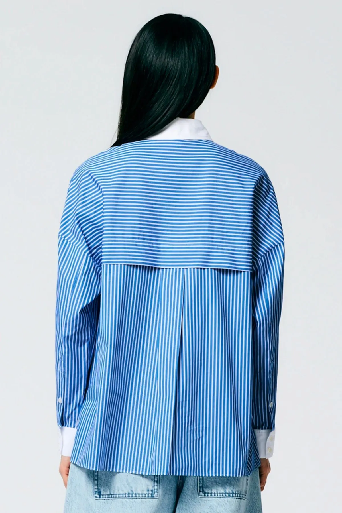 Tibi Regal Stripe Gabe Shirt - Blue Multi