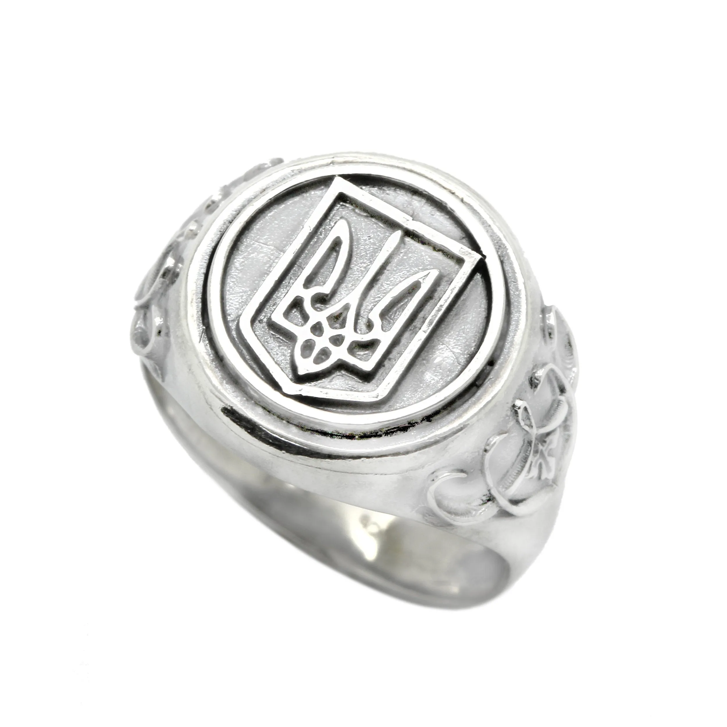 Ukrainian Trident Tryzub Trizub Symbol Unisex Ring Silver 925