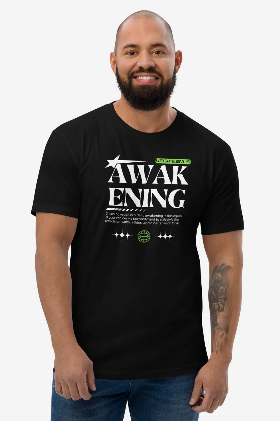 Veganism is Awakening Men's Fitted T-Shirt